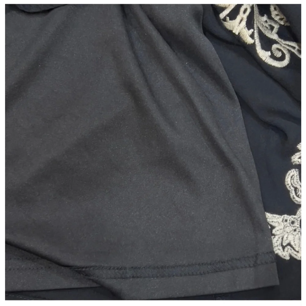 Lulus Black & White Embroidered Mini Dress M - Picture 9 of 11